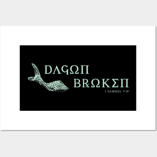 Dagon Broken 1 Samuel 5:4 Bible Story Verse Christian Posters and Art